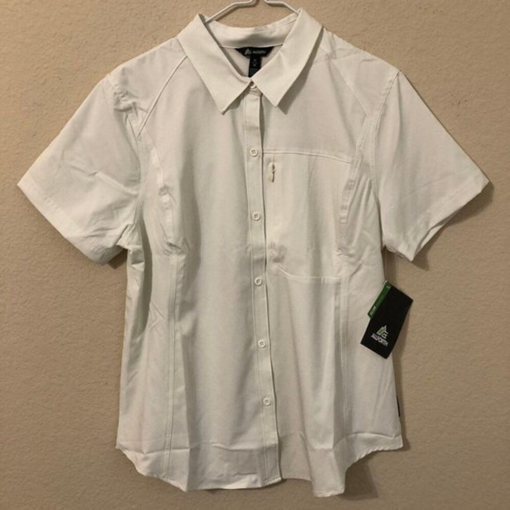 Allforth Shirt Short Sleeve Slim White Button Down